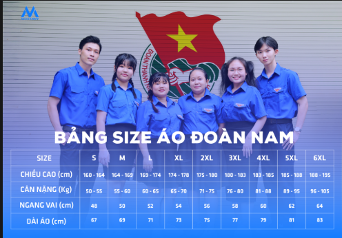 bảng size áo thun đoàn nam bảng size áo thun đoàn nam