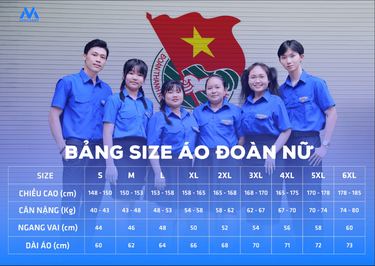 bảng size áo thun đoàn nữ bảng size áo thun đoàn nữ