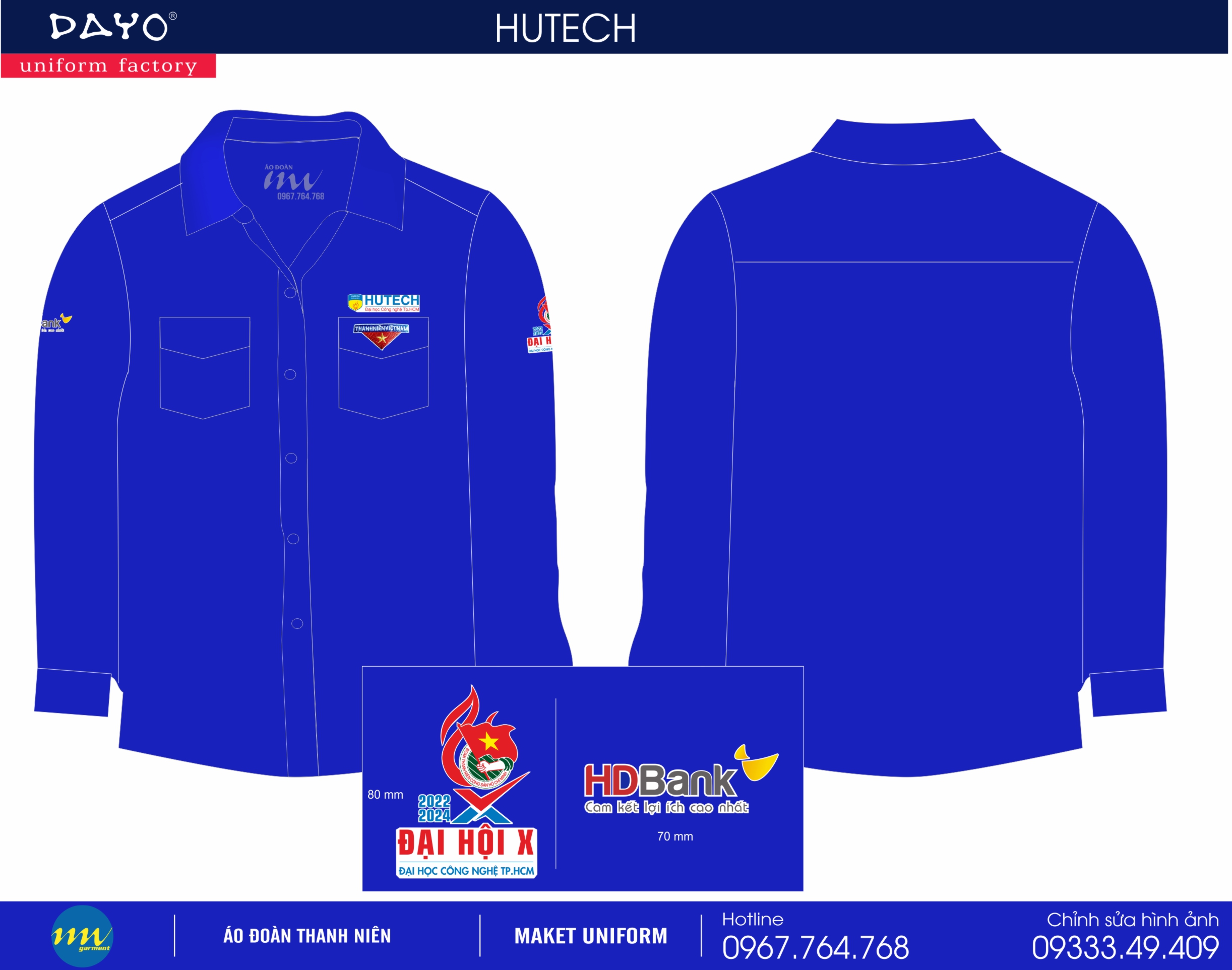 Áo đoàn thanh niên Đại học công nghệ TP.HCM